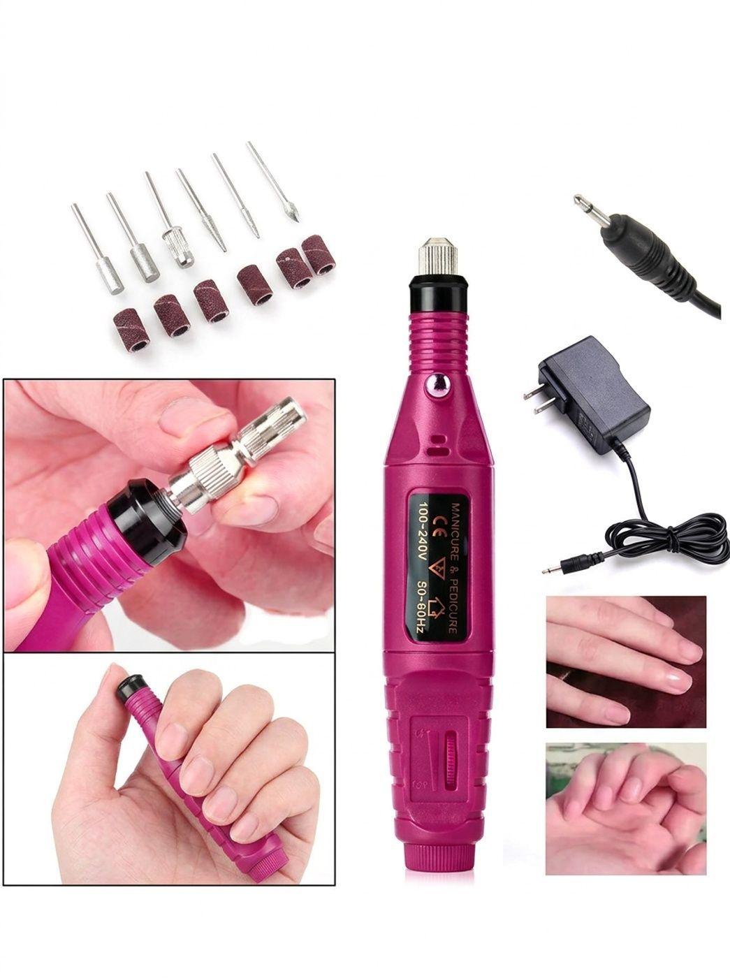Torno Manicure Para Uñas Pulidor Cargador Accesorios-5
