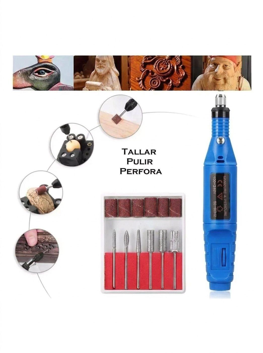 Torno Manicure Para Uñas Pulidor Cargador Accesorios-8