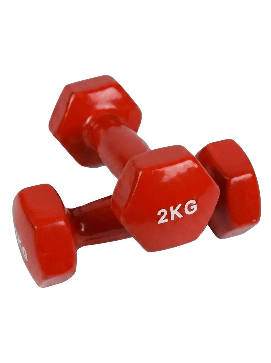 Set 2 Mancuernas 2 Kg CU Hexagonales Recubiertas De Vinilo-0