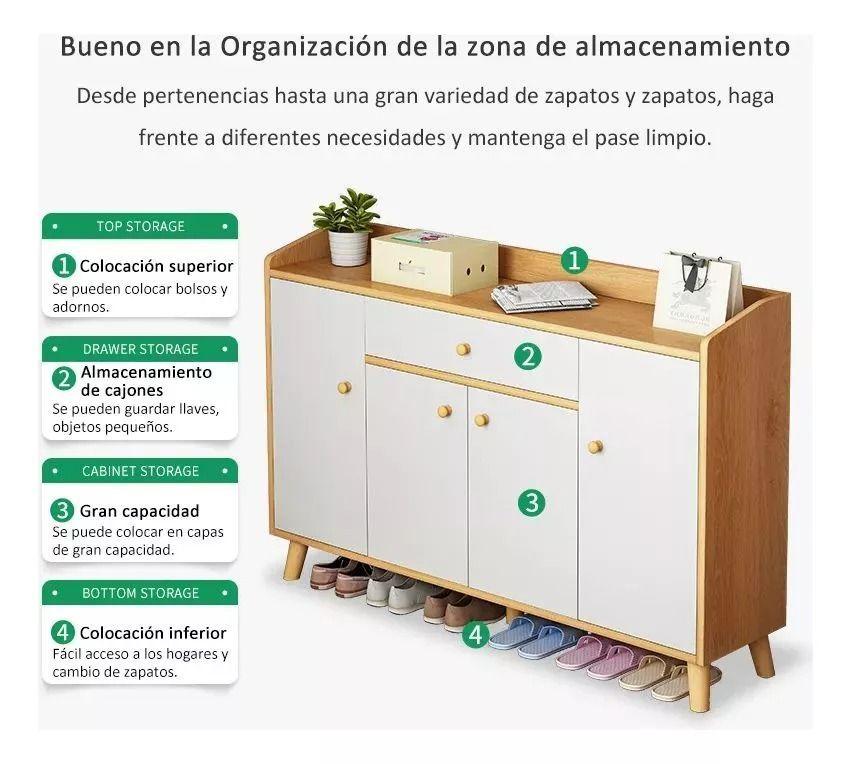 Zapatera Organizador Con 4 Puertas 1 Caj n Acomodar 24 Pares-3