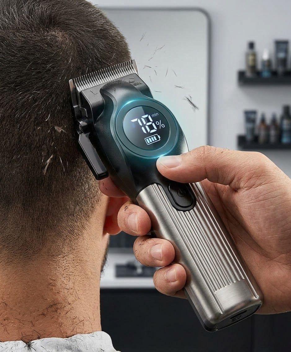 Cortadora De Pelo Barber a Display Led Cuchilla Acero-2