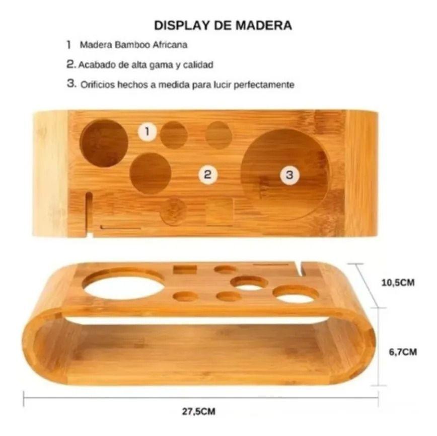 Set De Cocteleria a Barman 9 Piezas Base Madera Profesional-9