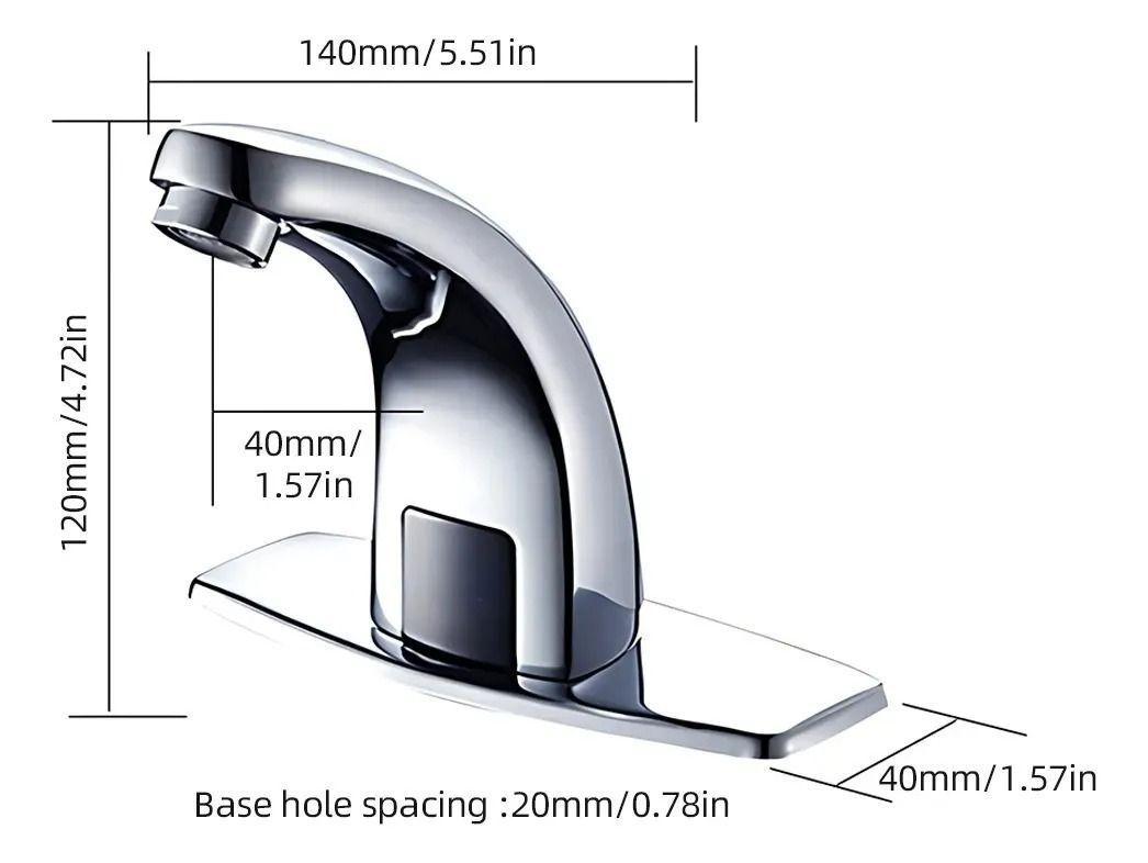 Grifo De Baño Automatico Con Sensor De Movimiento Plateado-2