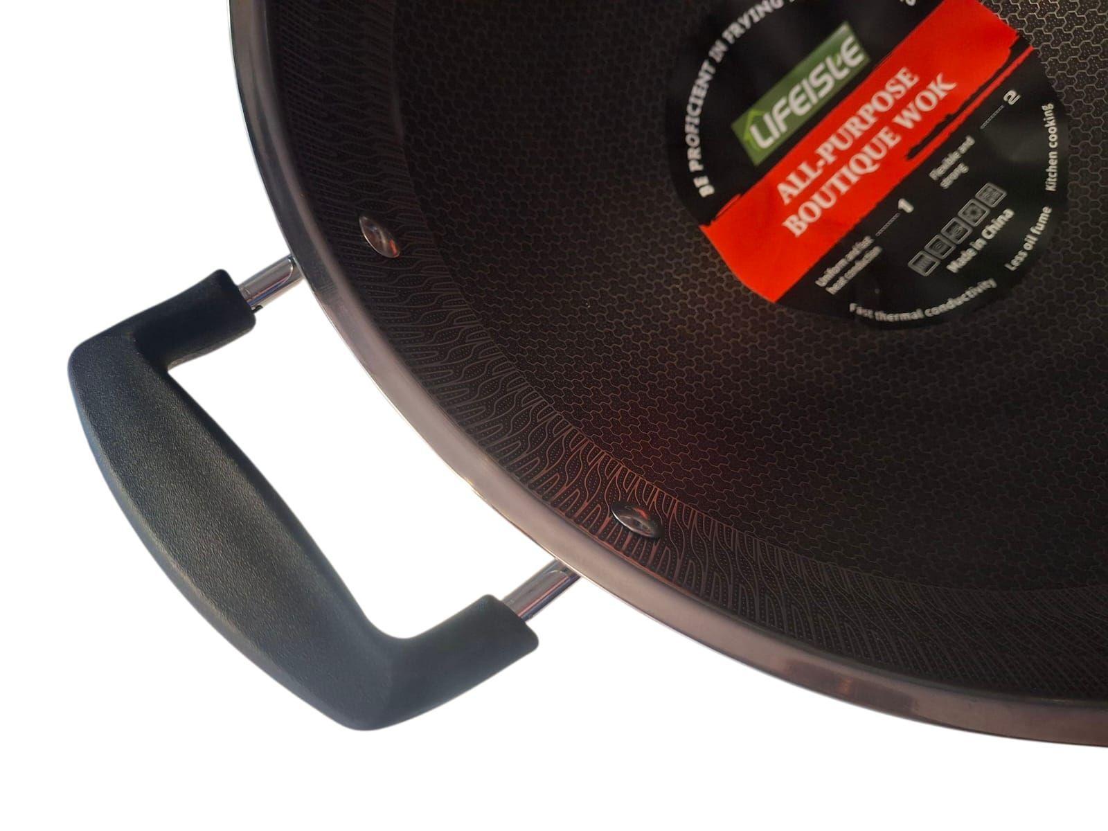 Disco Wok Chino Antiadherente Con Manillas 42CM-3