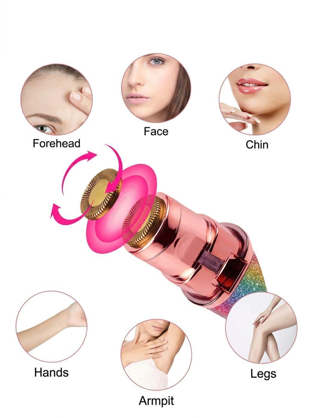 Depiladora Facial 2 En 1 Recargable Perfilador Cejas LED-3