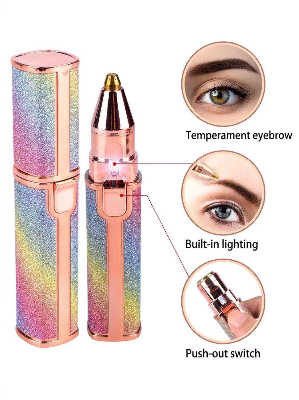Depiladora Facial 2 En 1 Recargable Perfilador Cejas LED-4