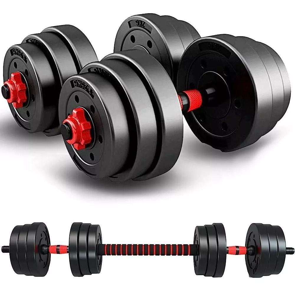 Set Mancuernas Y Barra Unibles 15kg Fitness Pesas Ajustable-1