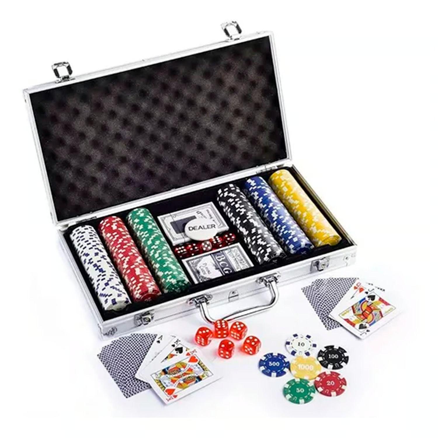 Set Profesional De Poker Con 300 Fichas Y Estuche De Metal-2