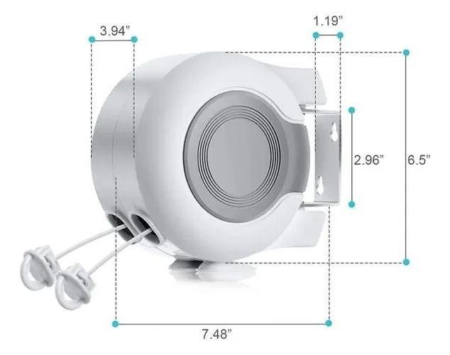 Tendedero Retractil Doble Linea Colgador Pared Cuerda-2