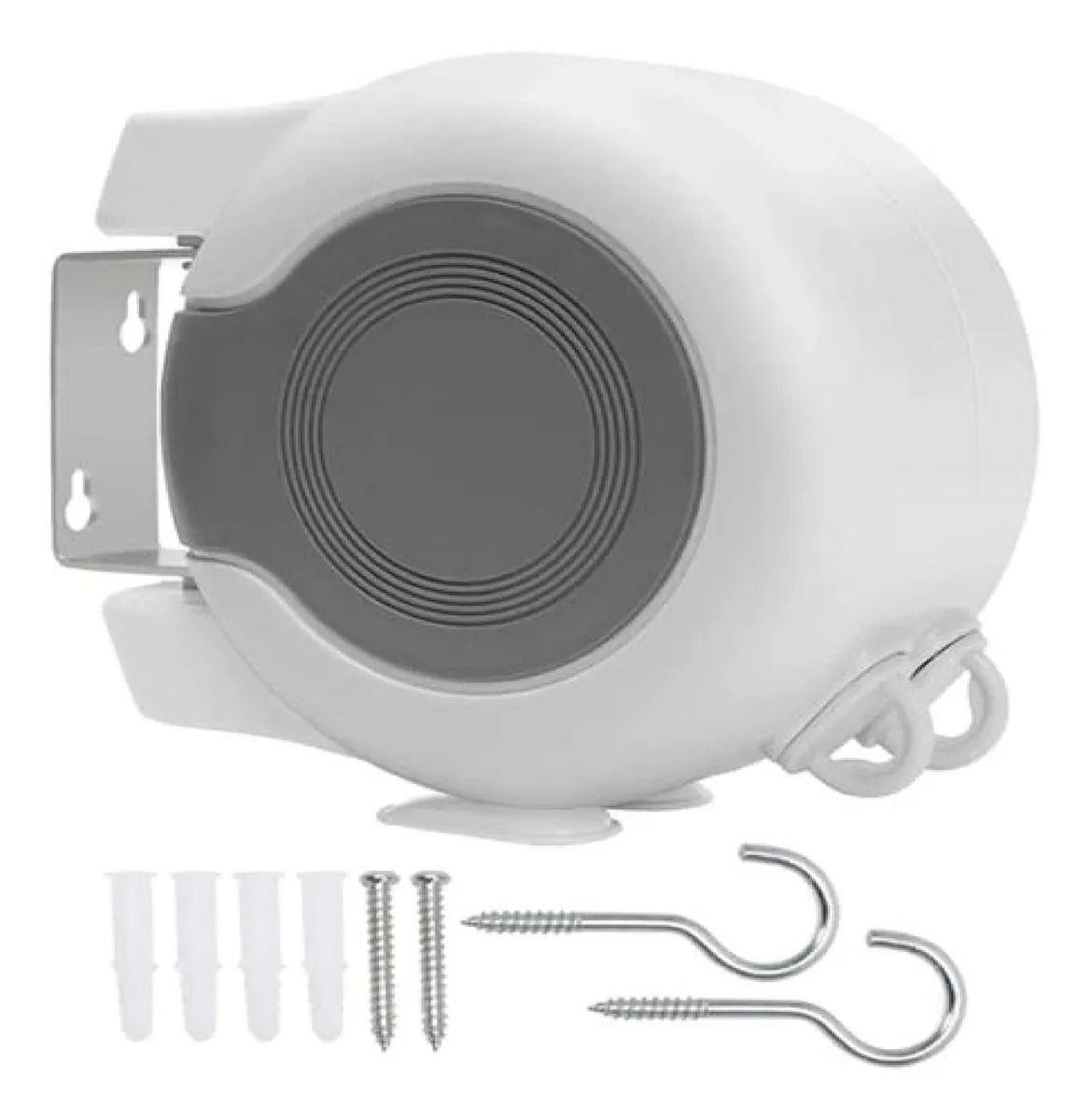 Tendedero Retractil Doble Linea Colgador Pared Cuerda-3