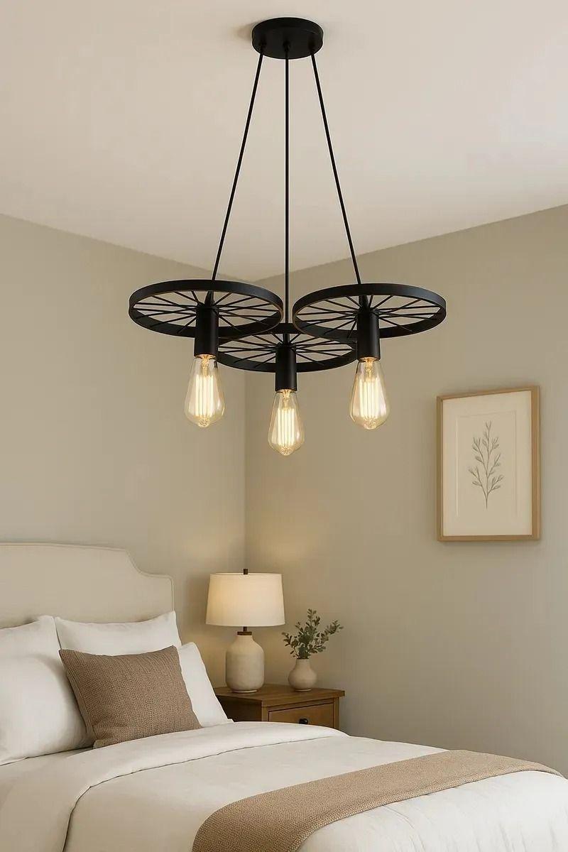 Lampara Colgante Techo Retro Decorativo Ruedas Vintage-2