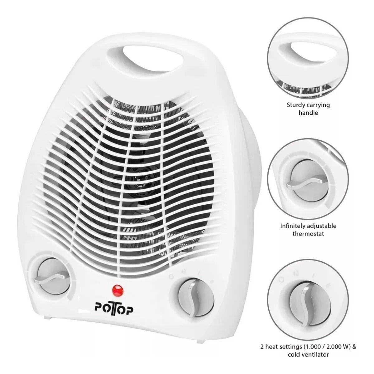 Estufa Eléctrica Calefactor Eléctrico Termoventilador -3