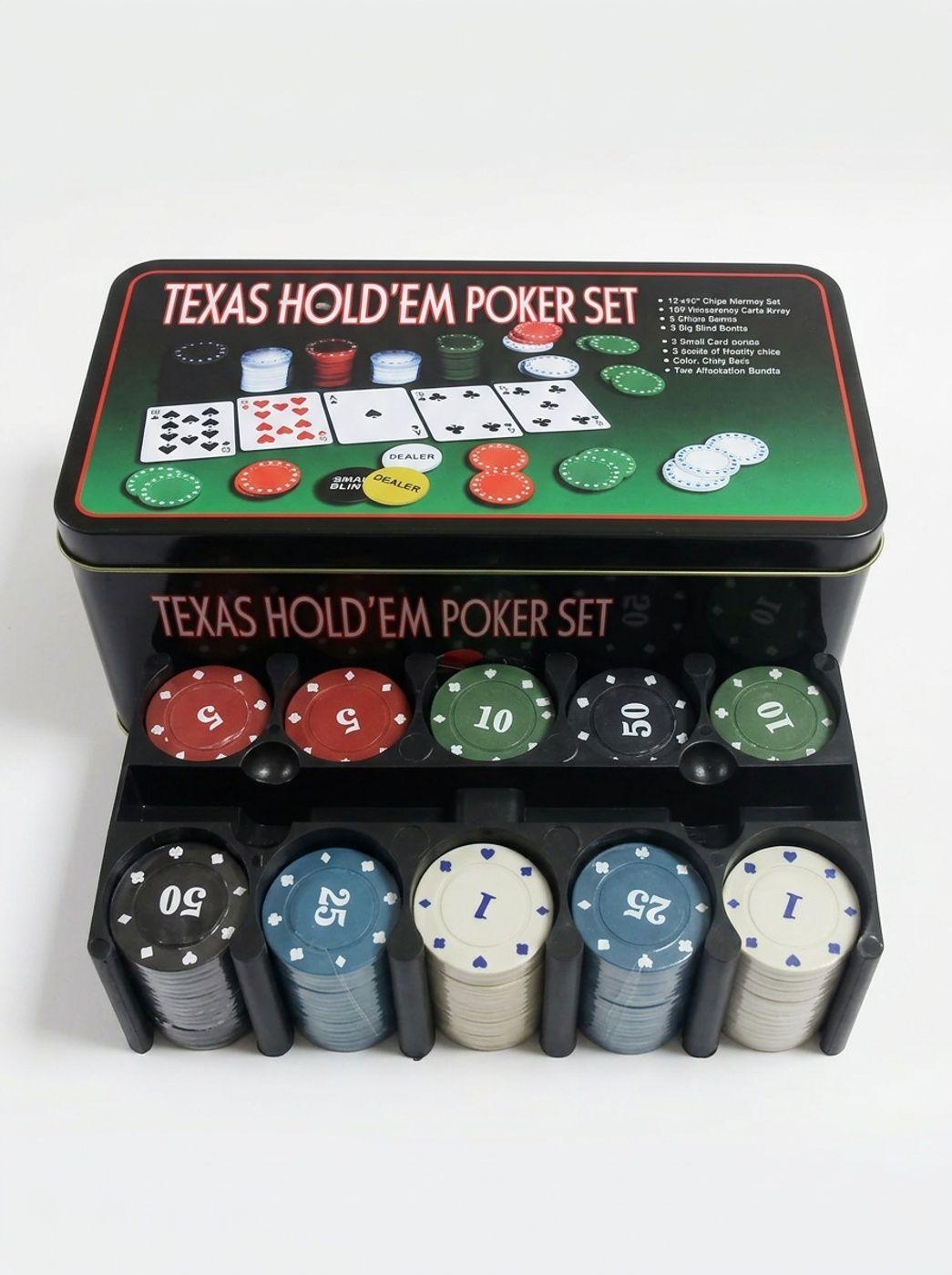Set Poker Juego De Mesa 200 Fichas Naipes-1