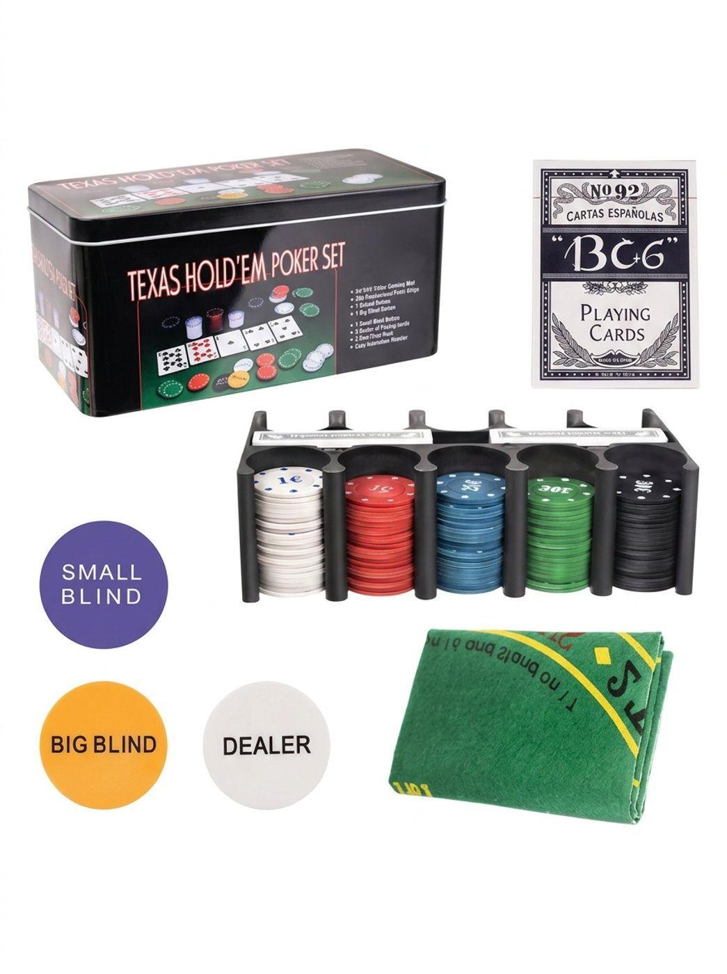 Set Poker Juego De Mesa 200 Fichas Naipes-2