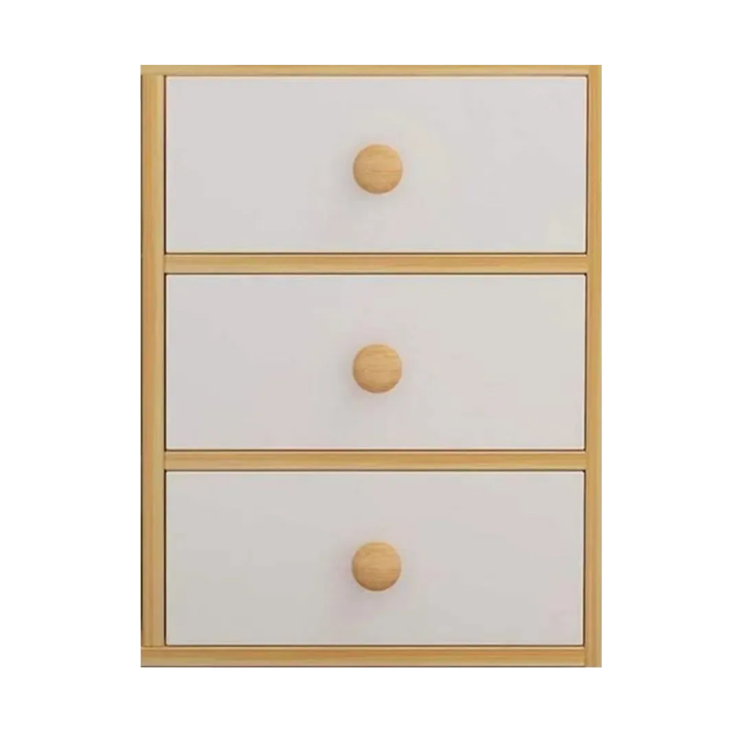 Velador 2 Niveles 3 Cajones Madera 43x30x62 CM Marrón-1