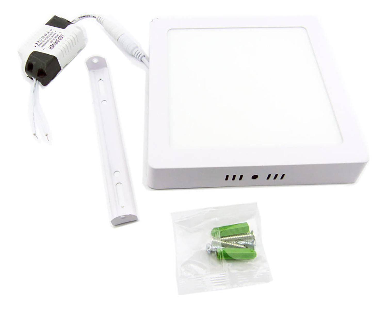 Foco LED Panel 12 Watt Cuadrado Sobrepuesto Luz Blanca-2