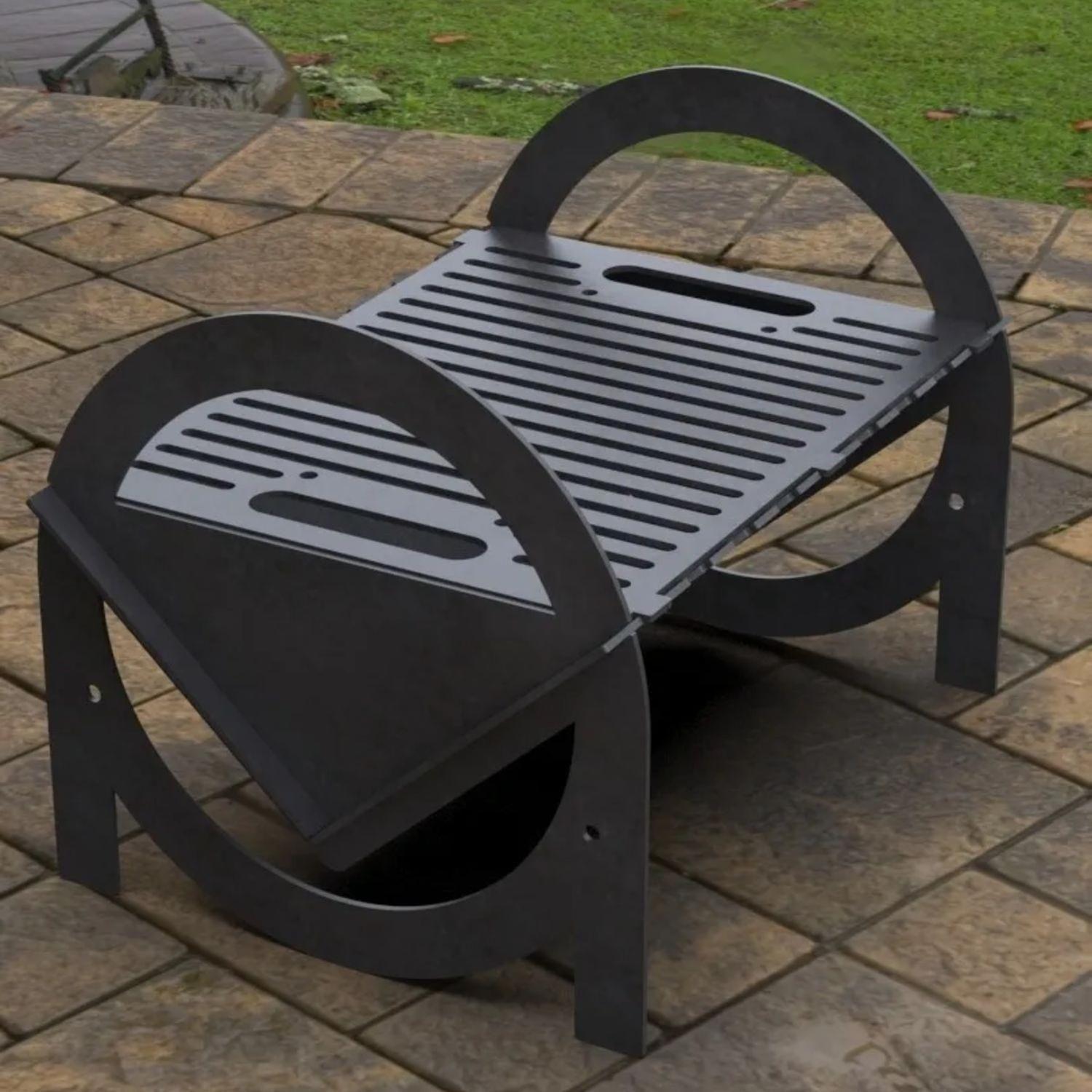 Fogón Brasero Armable Acero Parrilla 37x 50x 37 CM-4