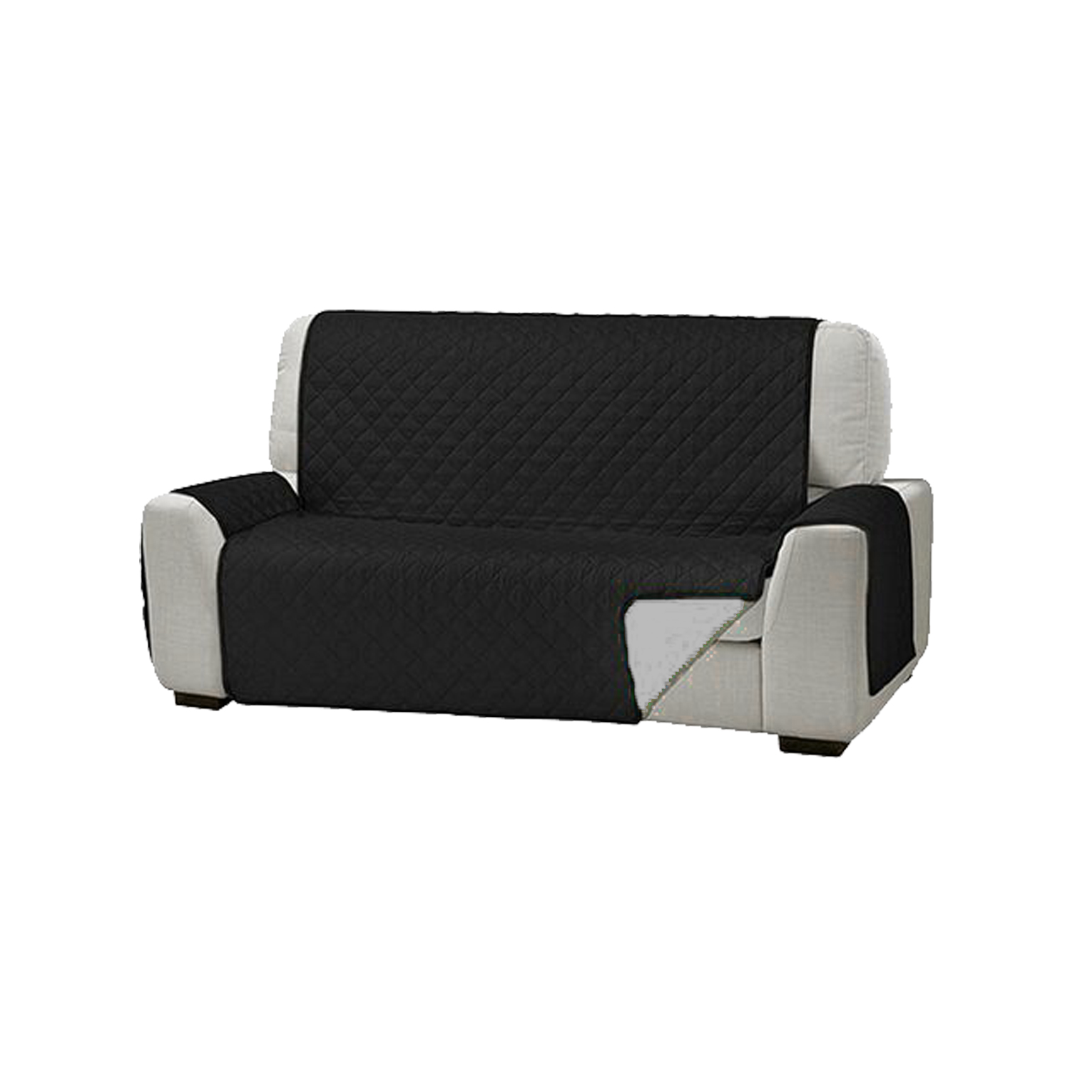 Funda Cobertor Protector Sofá Sillón 3 Cuerpos Negro-2