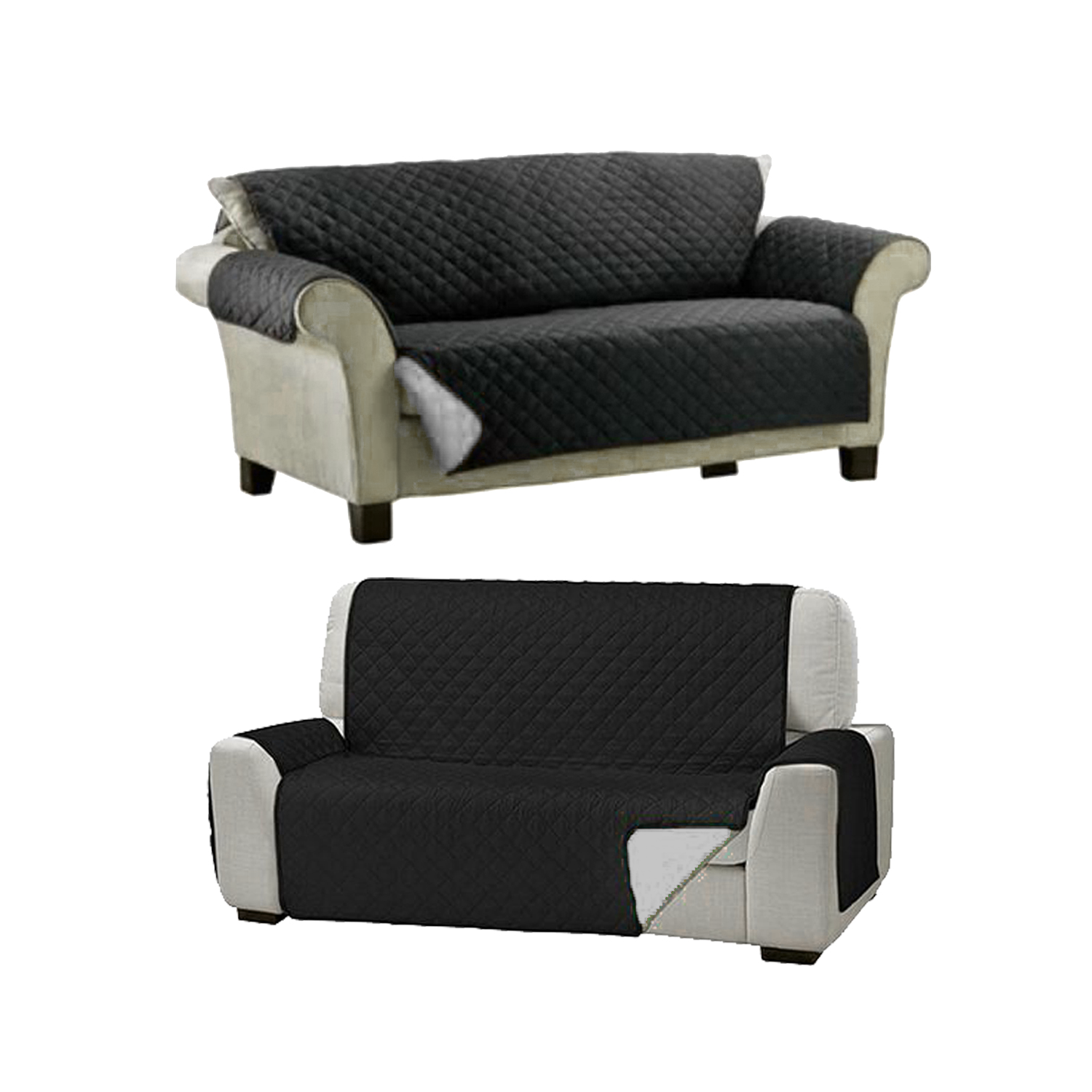 Funda Cobertor Protector Sofá Sillón 3 Cuerpos Negro-5