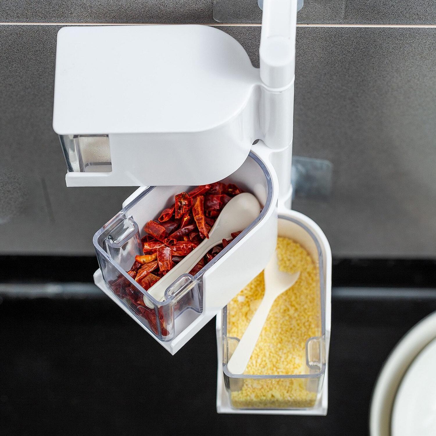 Caja Condimentos Cocina 3 Compartimientos Pared-2