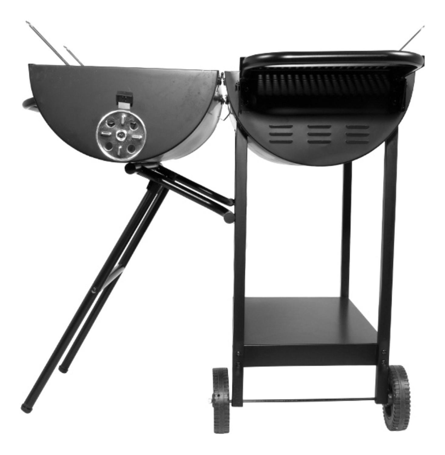 Parrilla Doble Carbón Repisas Laterales Tapa-2