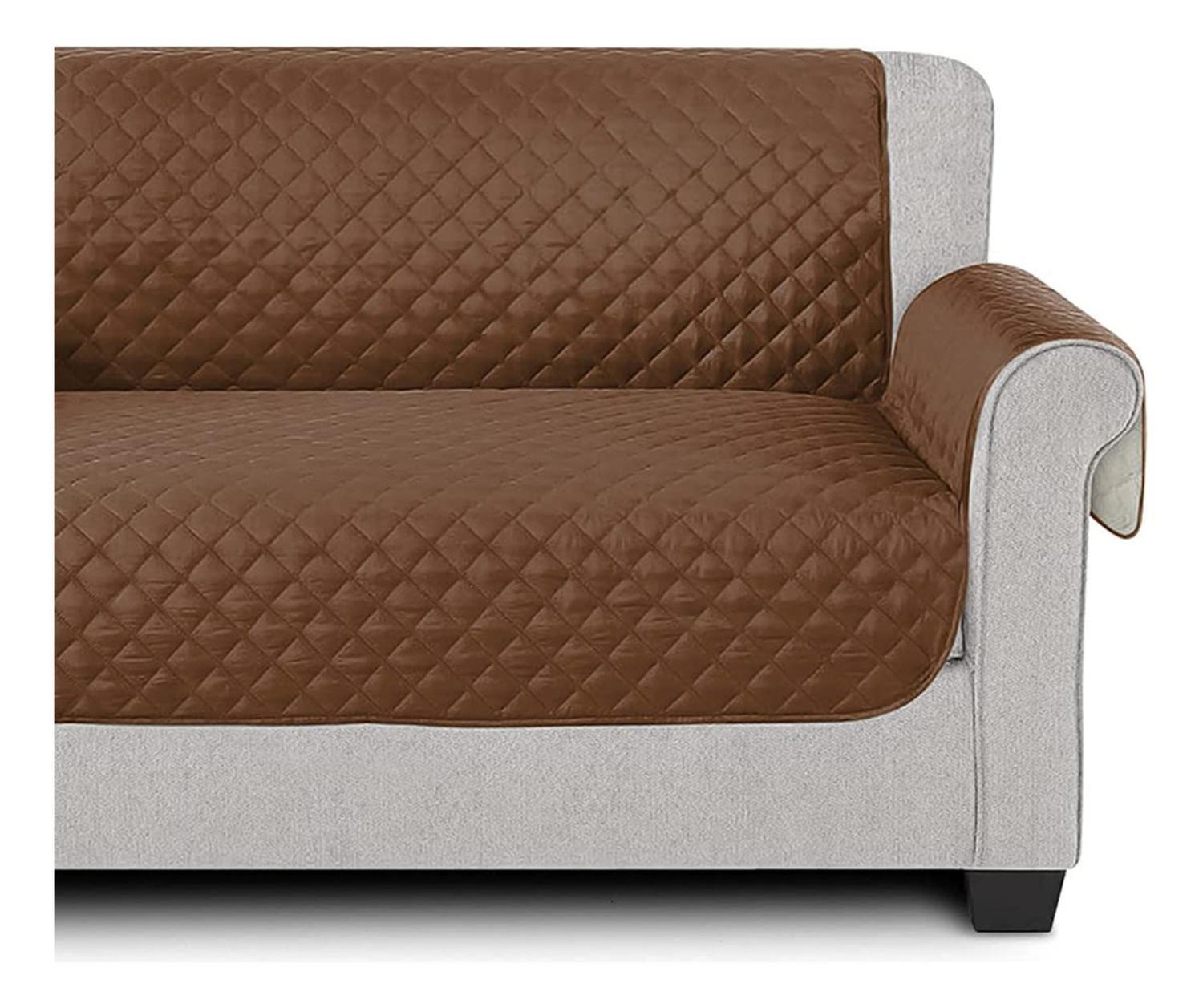 Funda Cobertor Protector Sofá Sillón 3 Cuerpos Café-2