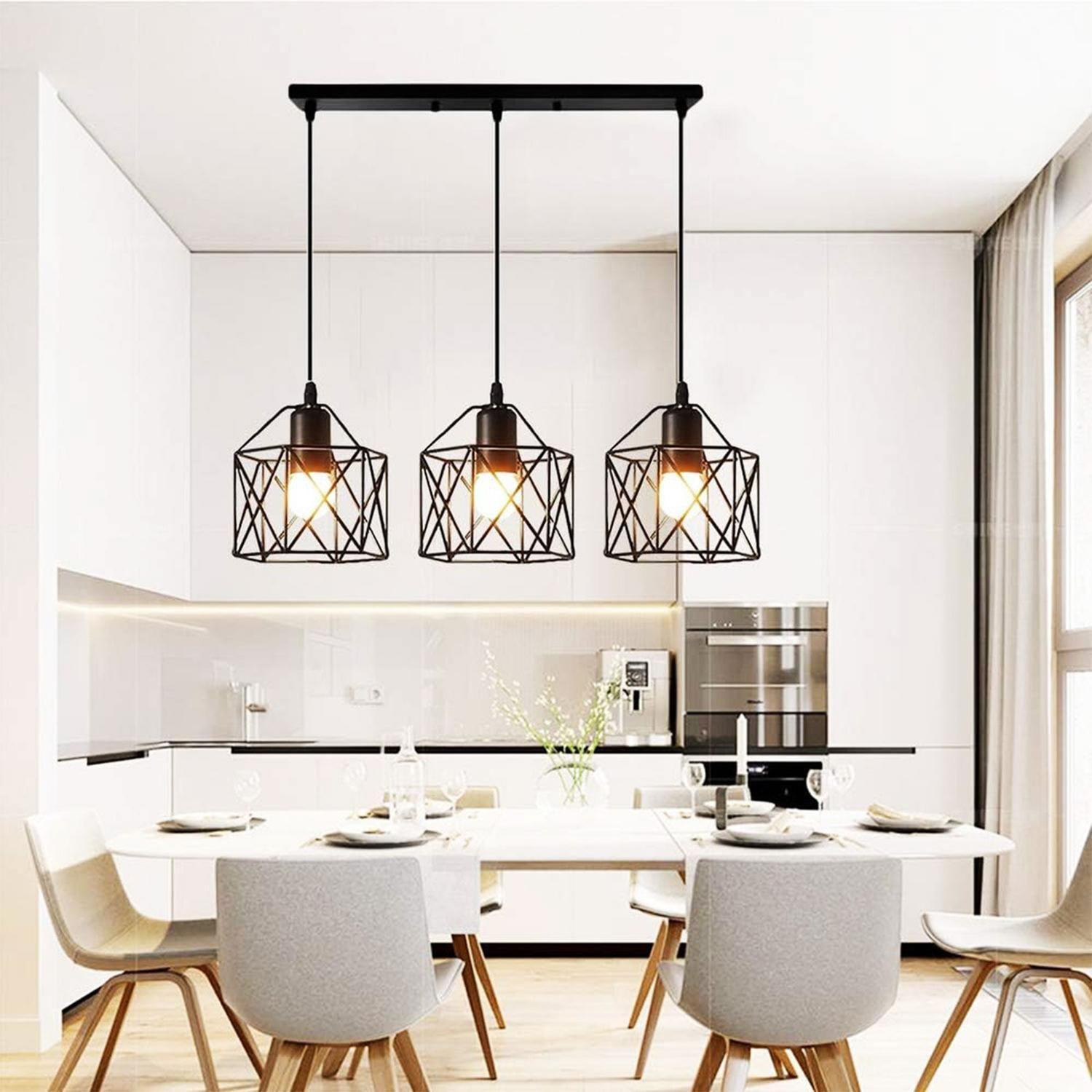 Lámpara 3 En 1 Colgante Industrial E26 E27 40 CM Negro-3