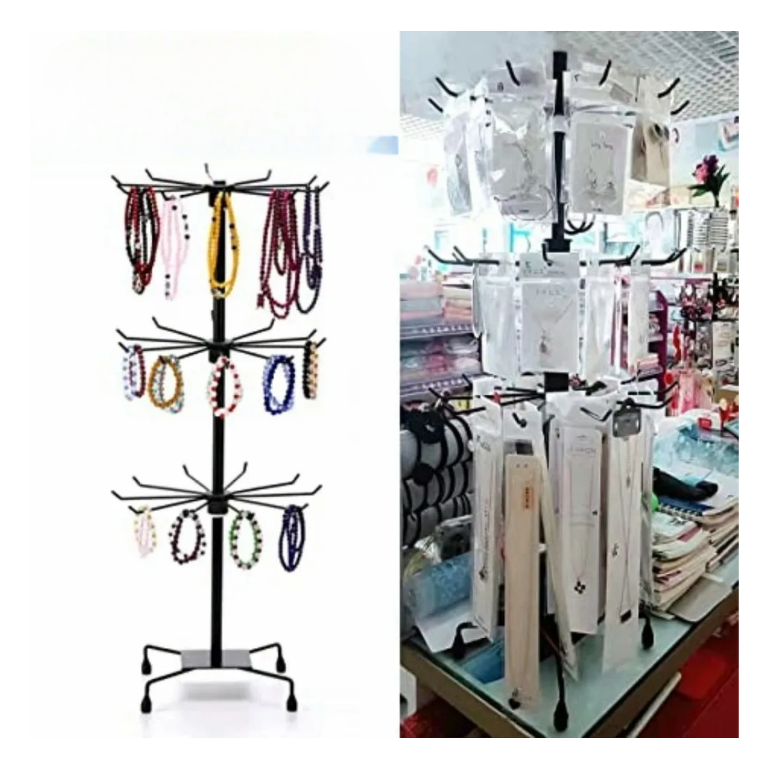 Exhibidor Porta Llavero Tipo Araña 3 Niveles 68x20 CM Blanco-5