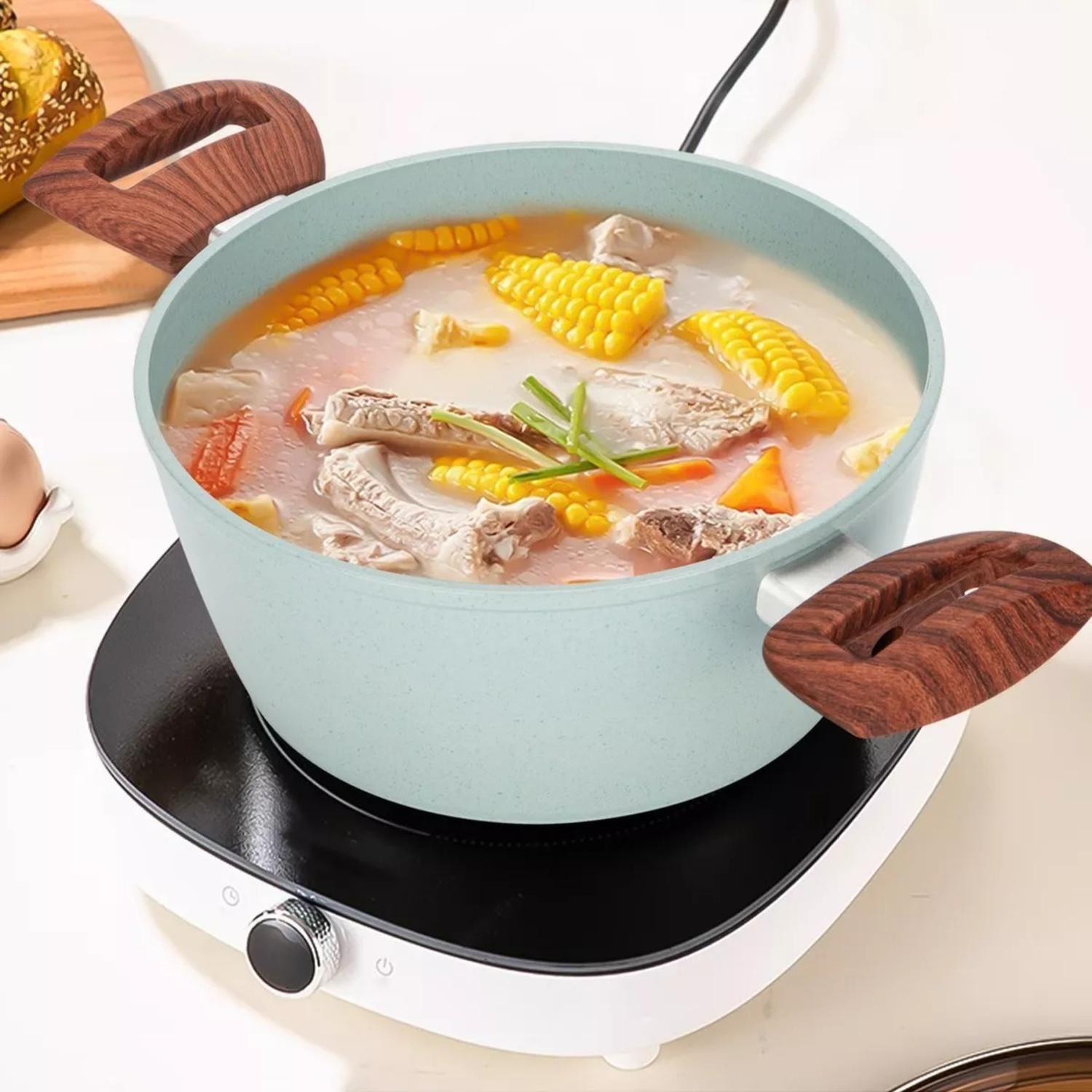 Juego Batería 10 Piezas Cocina Granito Menaje Antiadherente PMM Verde-3