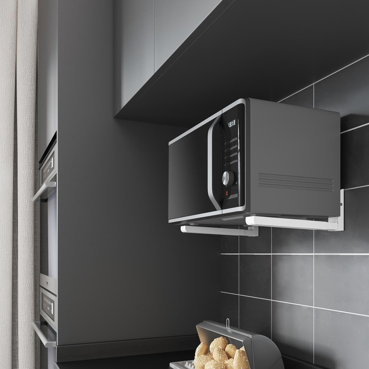 Soporte Organizador Multifuncional Microondas Horno Eléctrico 30 KG Blanco-2