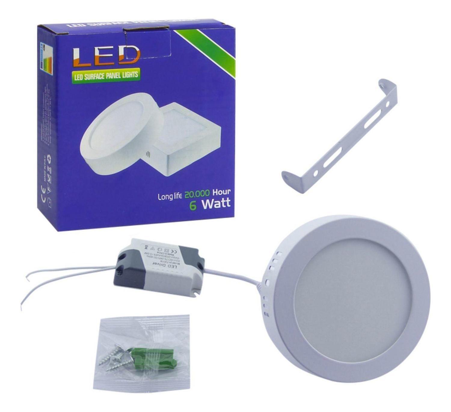 Foco LED Panel Sobrepuesto 6 Watt Luz Fría-2
