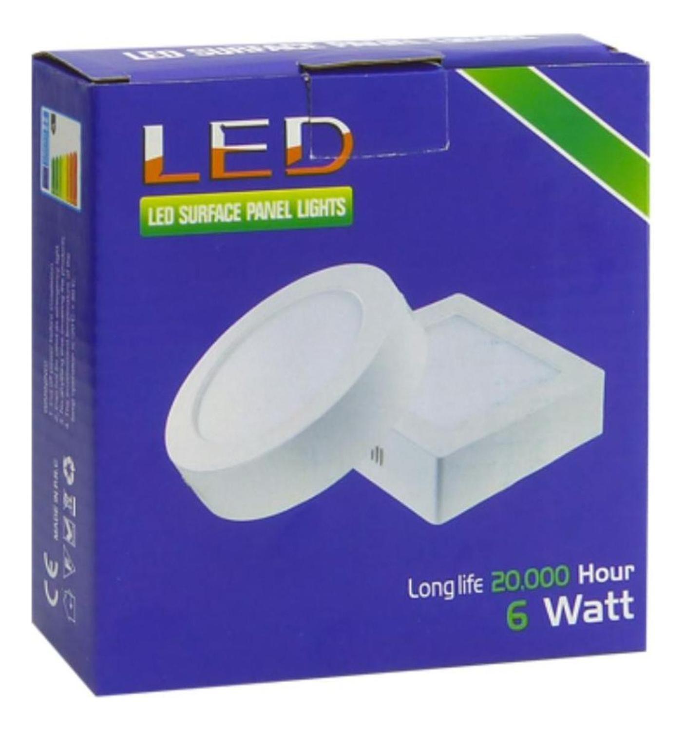 Foco LED Panel Sobrepuesto 6 Watt Luz Fría-3