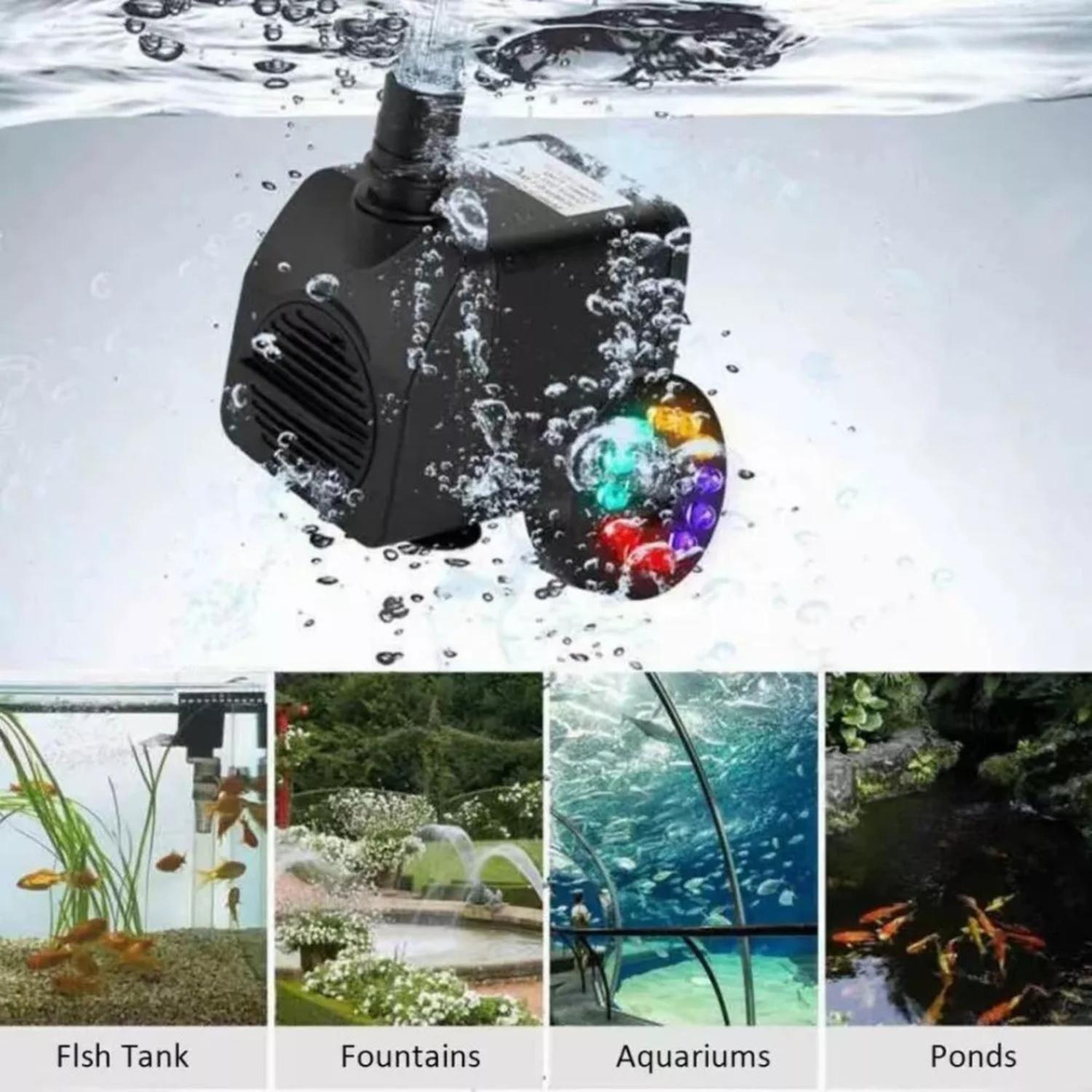 Bomba Agua Pileta Acuario Sumergible 12 Luces Led-4