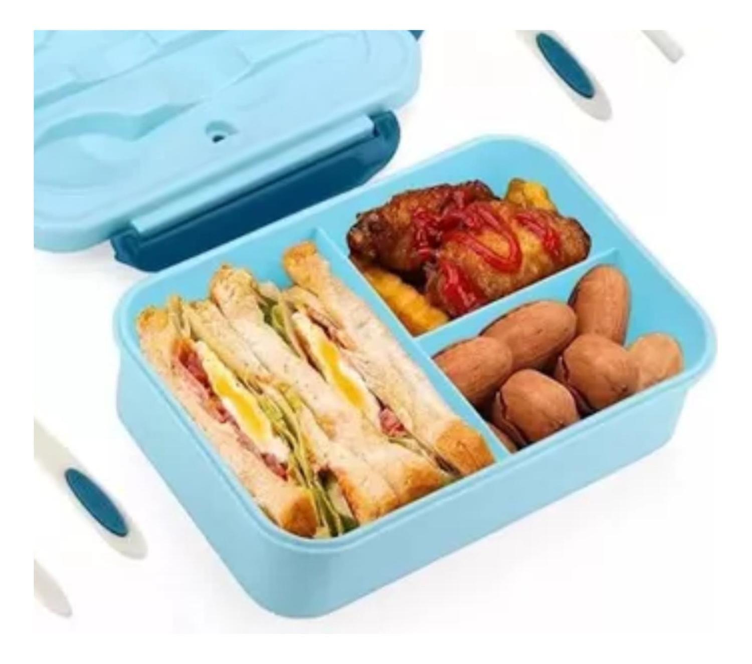 Tupper Contenedor Microondas Alimentos Servicio Celeste-3