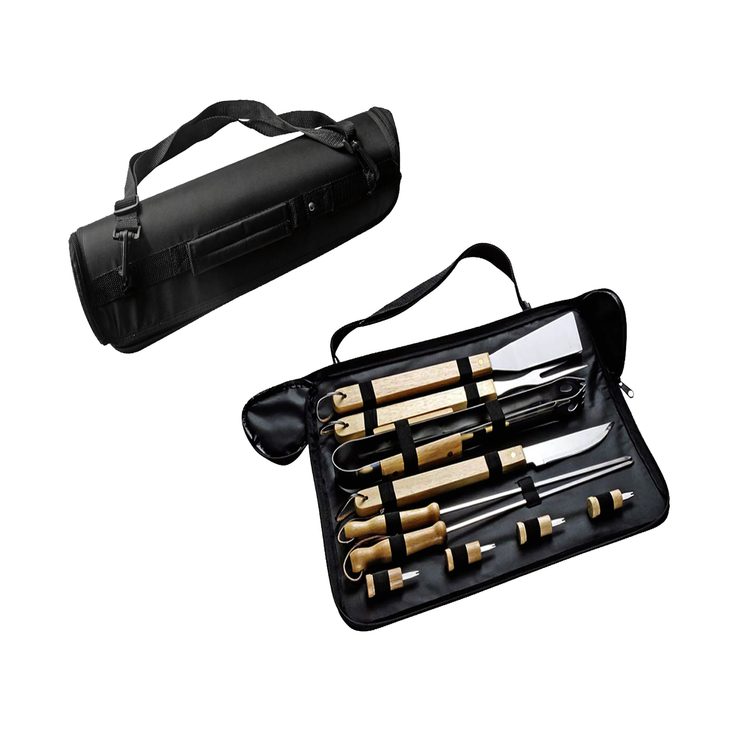 Set Maletín Asado Parrilla Negro 10 Herramientas-3