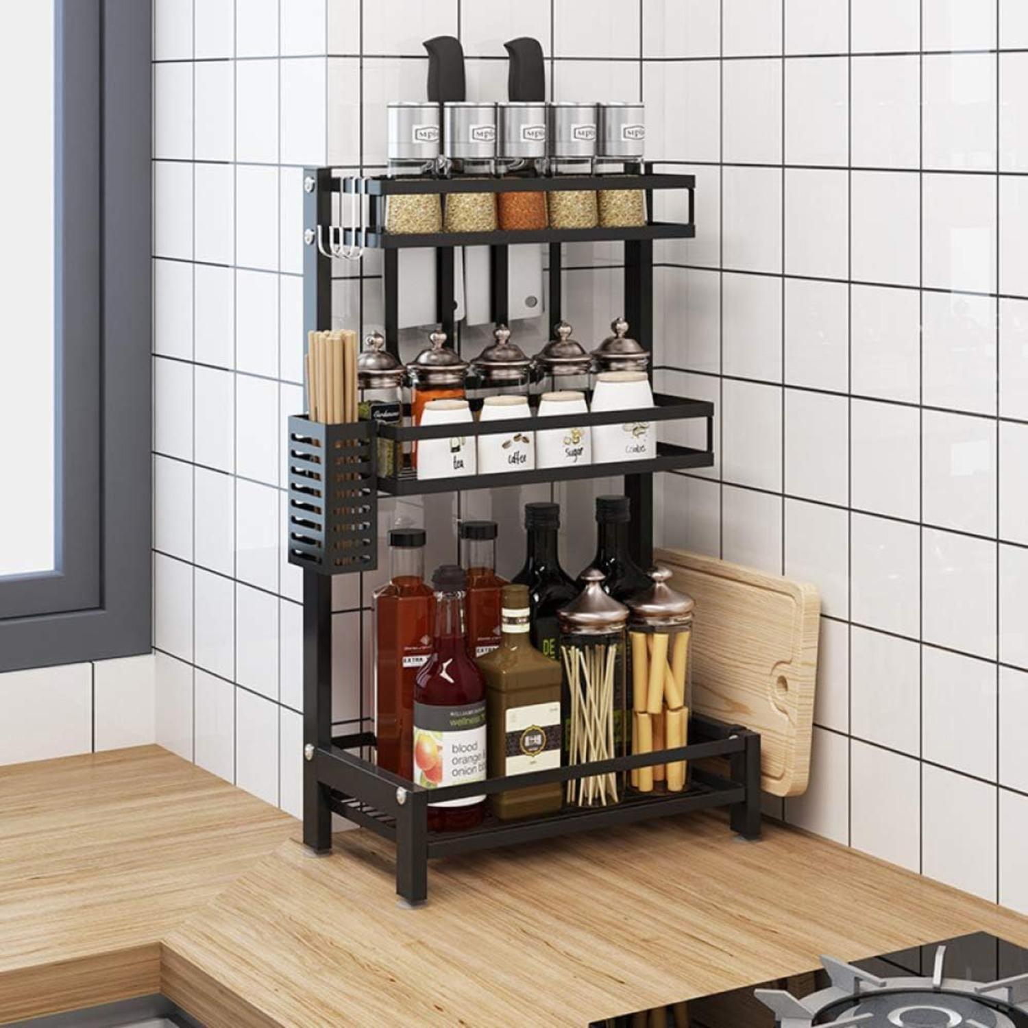 Organizador 3 Niveles Metálico Cocina Negro-4