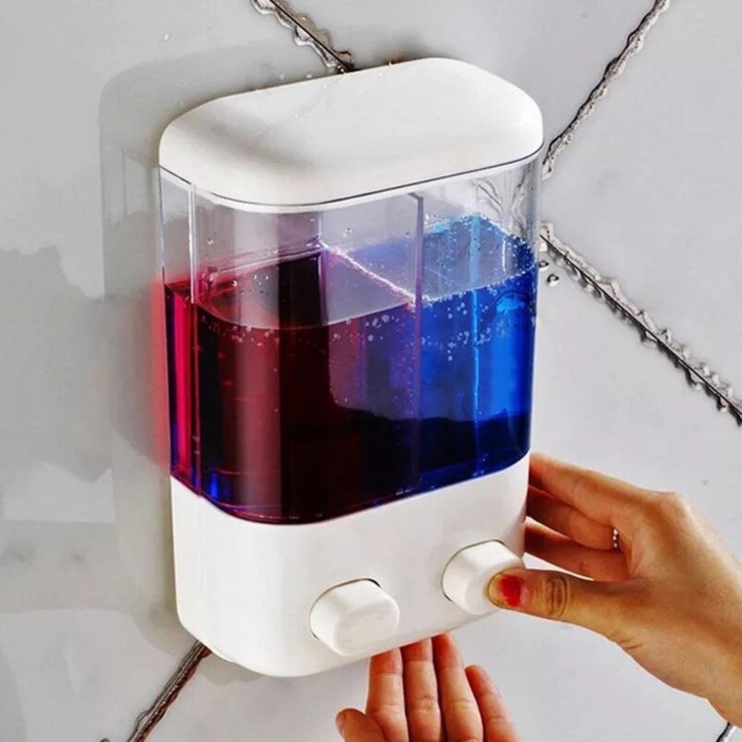 Dispensador Jabón Baño Doble Blanco-3