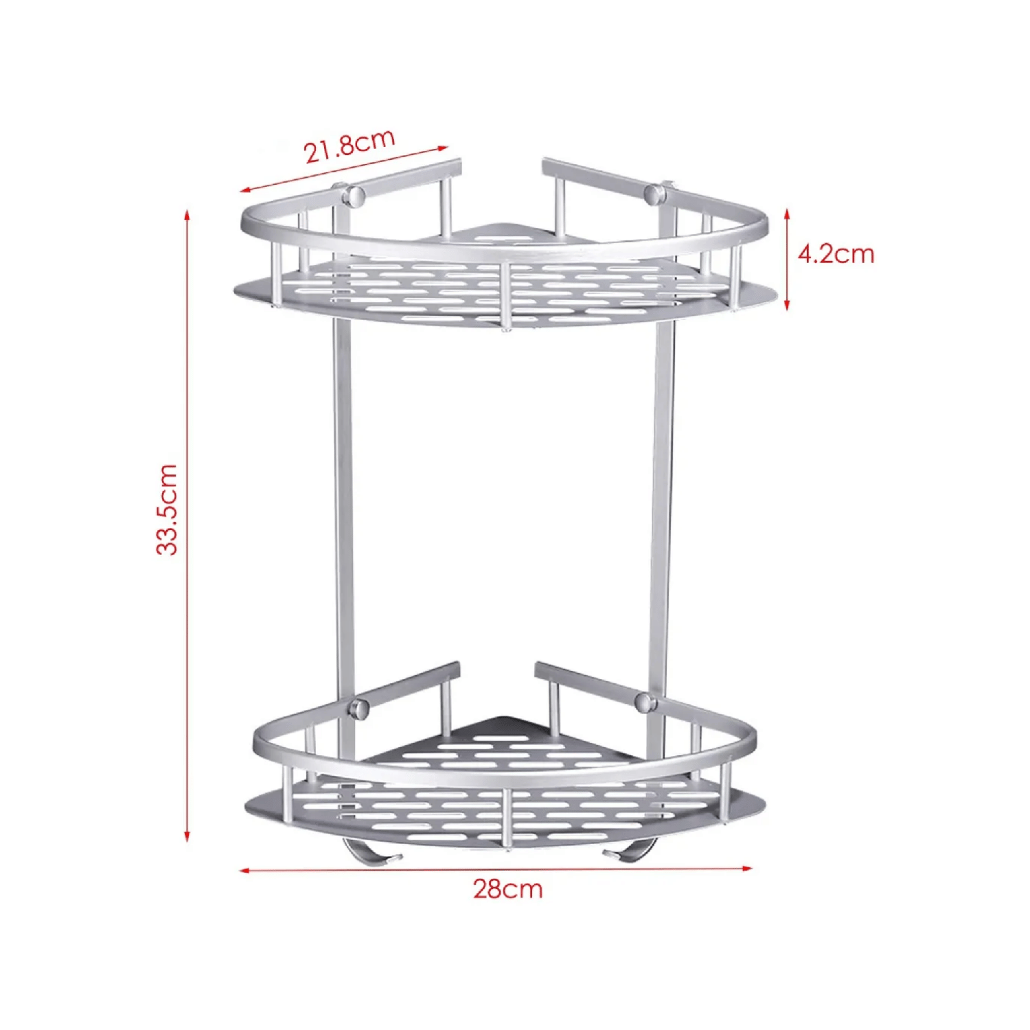 Organizador Ducha Esquinero 2 Niveles Multiuso 21,8x28x33,5 CM Metal-3