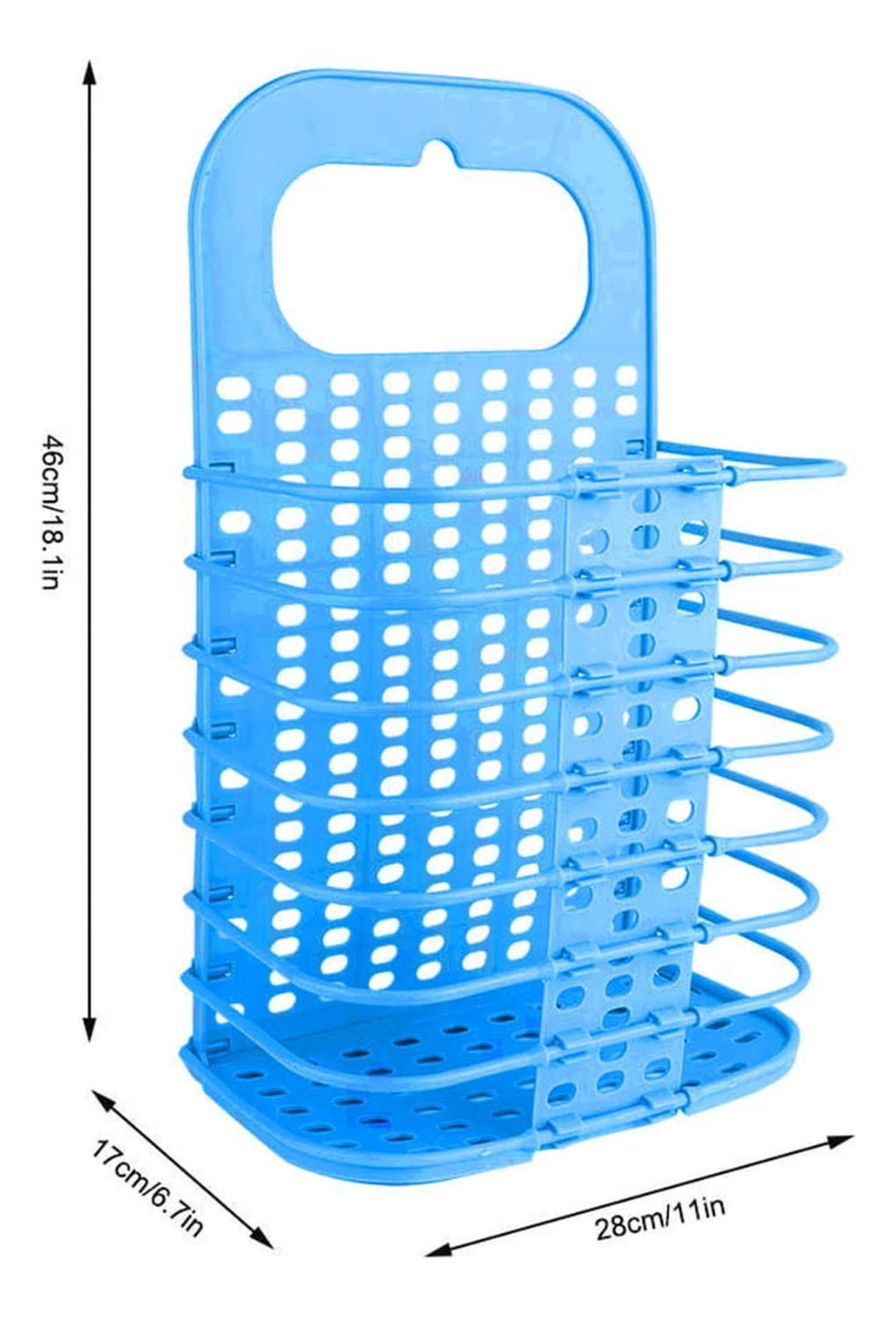 Cesta Baño Lavandería Plegable Celeste 46x27x15 CM-2