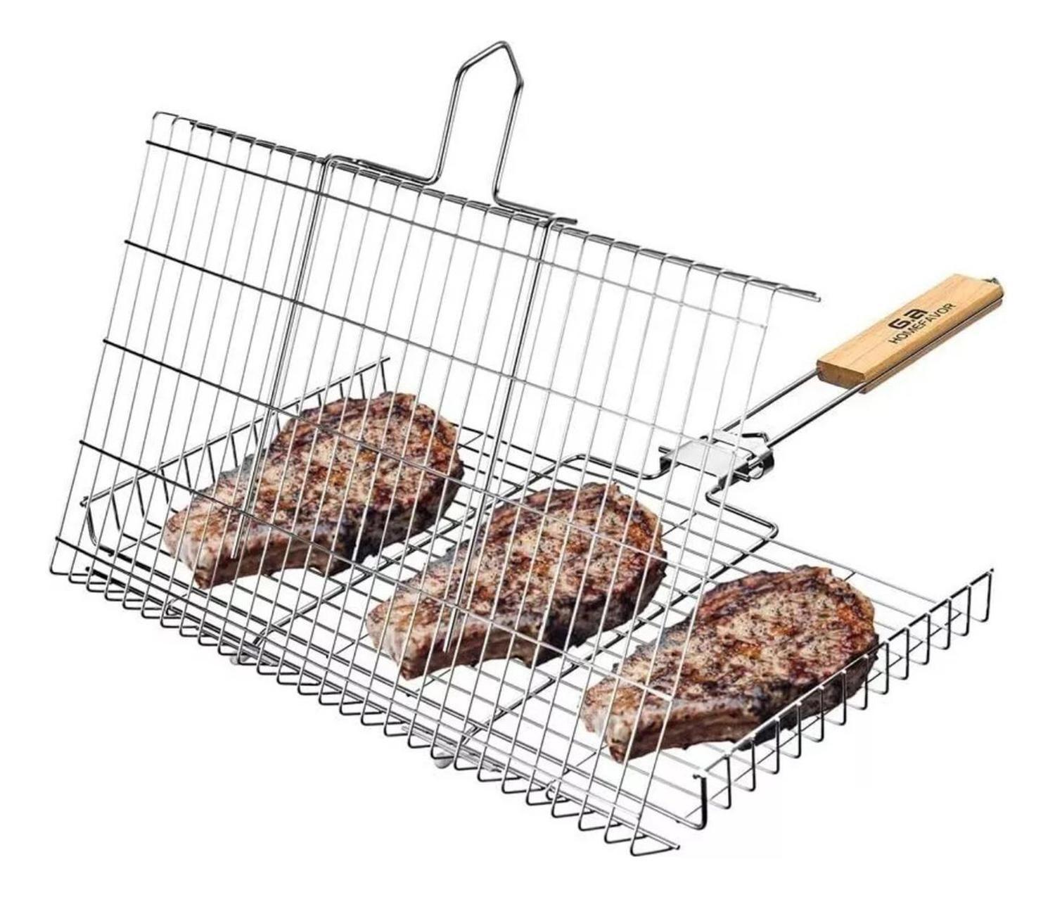 Rejilla Parrilla Doble Asador Pescados Verduras-2