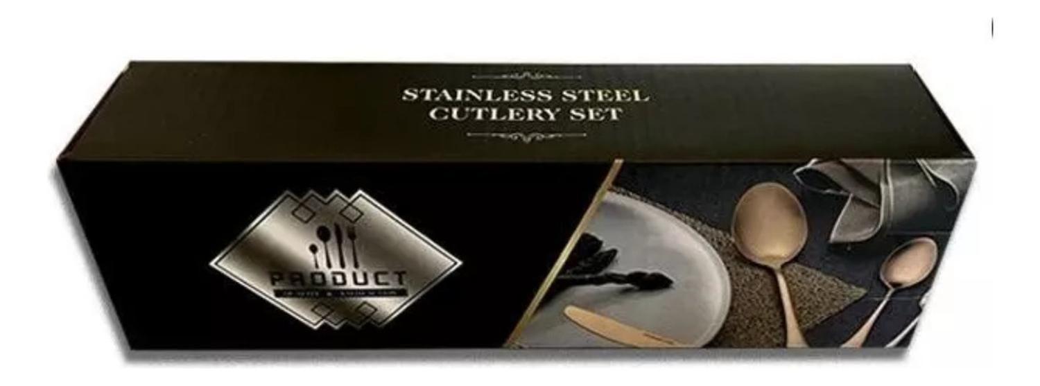 Set 24 Piezas Cubiertos Acero Inoxidable Dorado-4