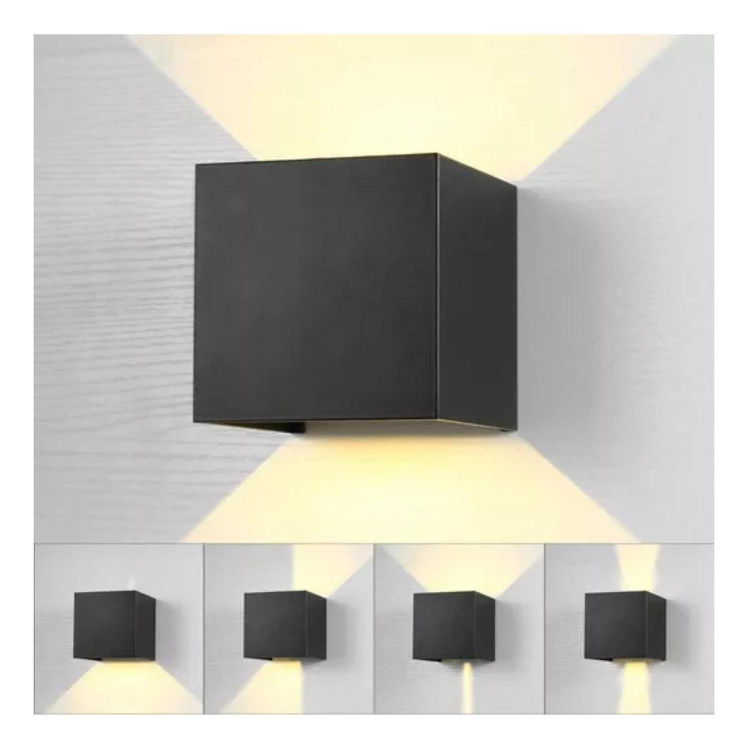 Aplique Foco Luz Cálida Pared LED Exterior 10x10 CM-2