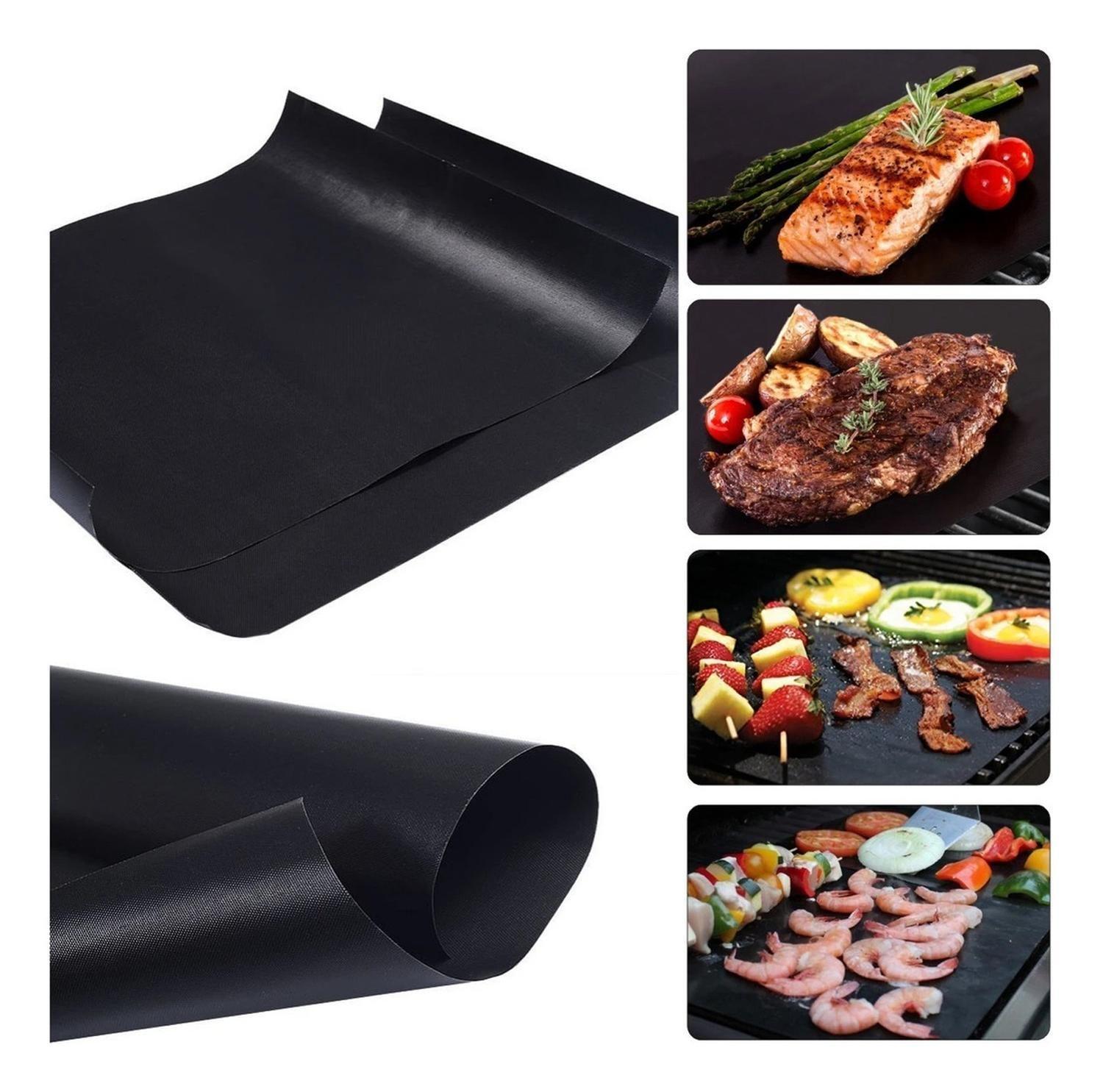 Set 2 Láminas Antiadherente Parrillas Reutilizable Negro-3