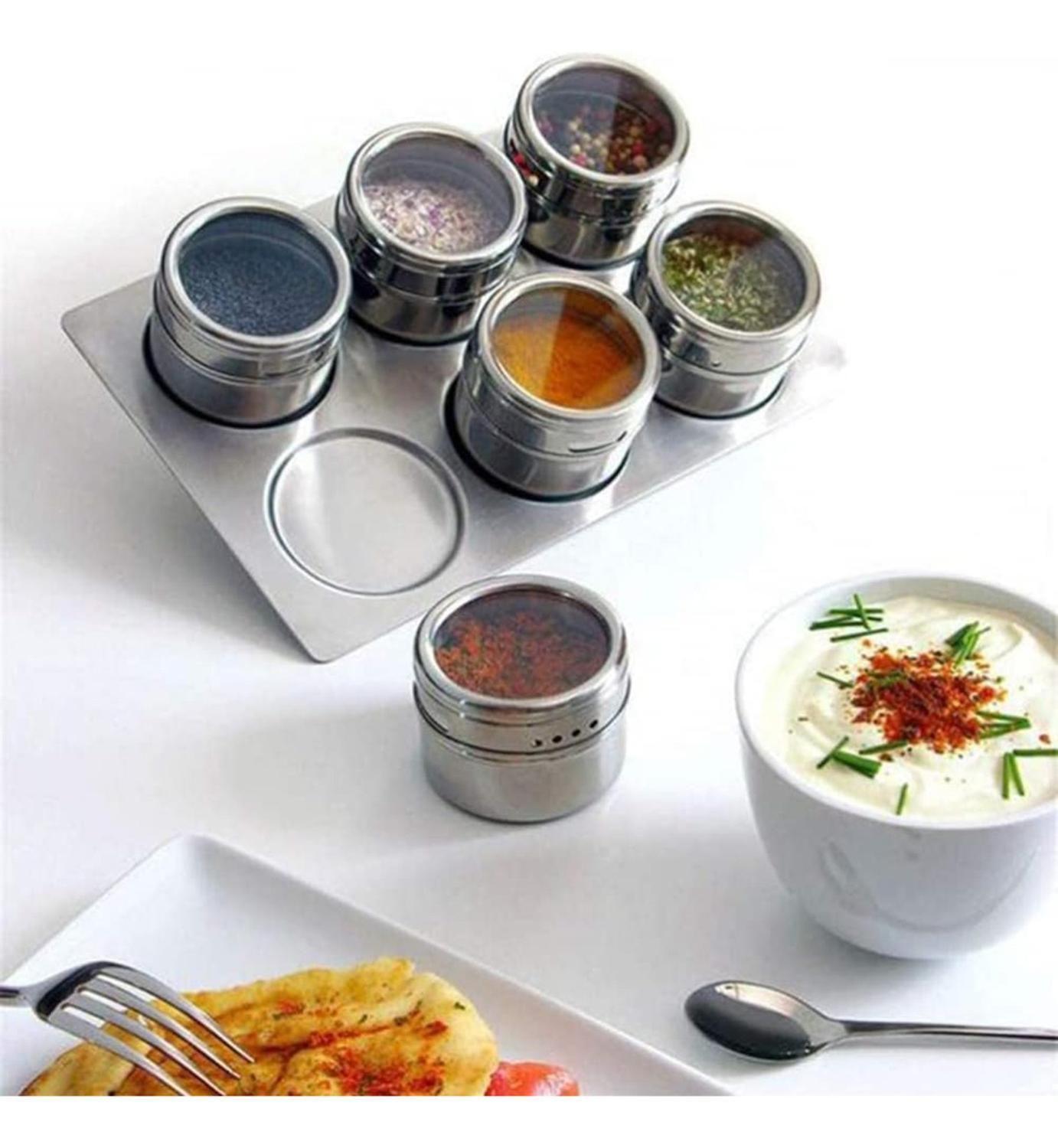 Set Condiméntero Especiero Magnético 6 Frascos-2