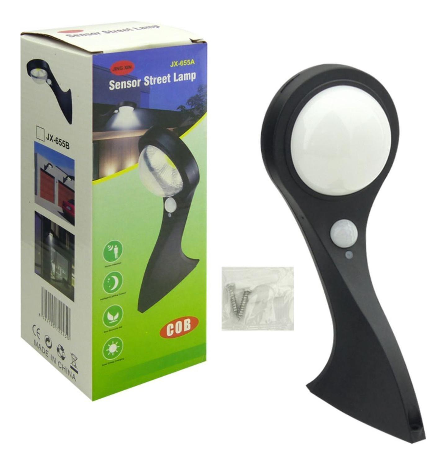 Foco Mini Solar Pared Mica Blanca Sensor Movimiento-3