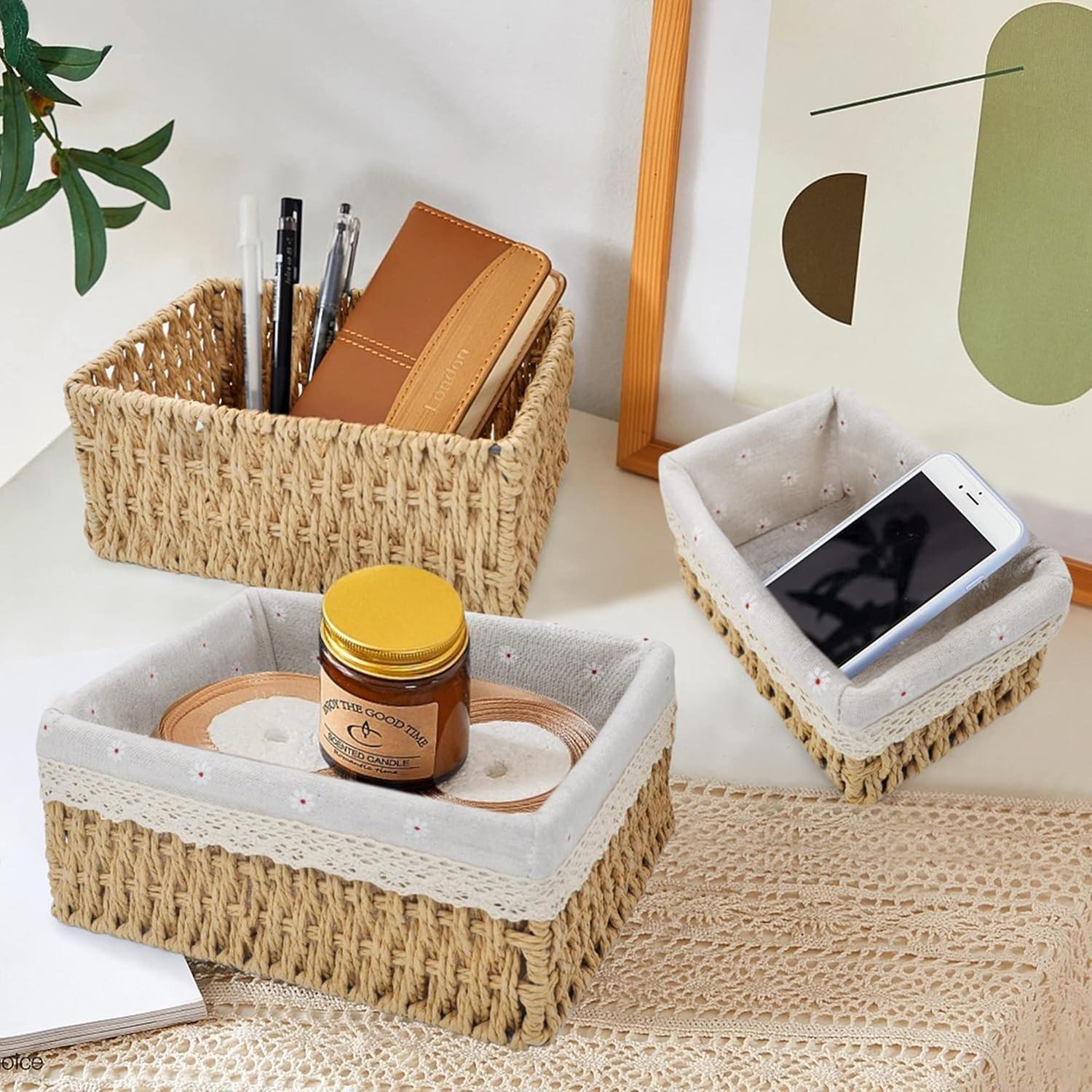 Set 3 Organizadores Canastas Almacenamiento Rectángular-4