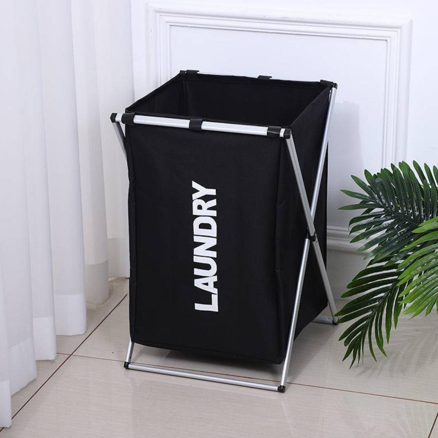 Canasto Cesta Organizador Ropa Plegable XL Negro-3