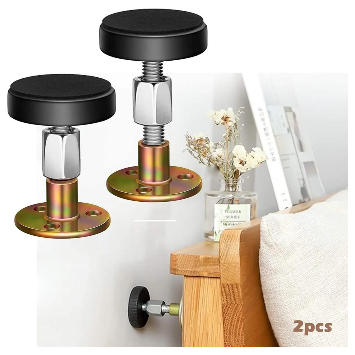 Pack 2 Tope Ajustable Antivibracion Cama Pared-2