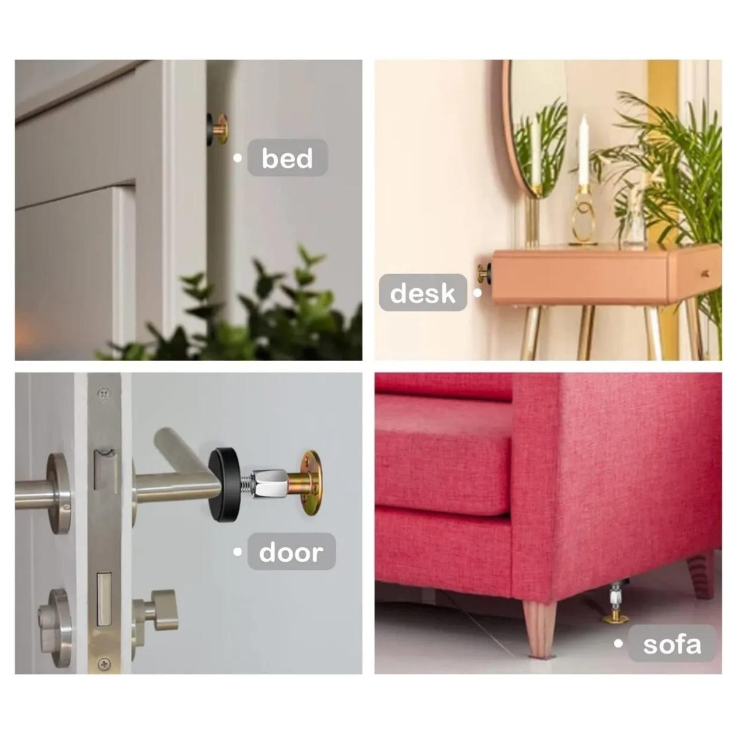 Pack 2 Tope Ajustable Antivibracion Cama Pared-3