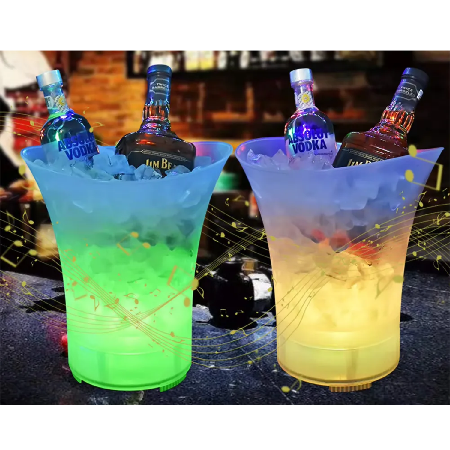 Cubetera Hielera Luz Led Bluetooth 7 L Transparente-2